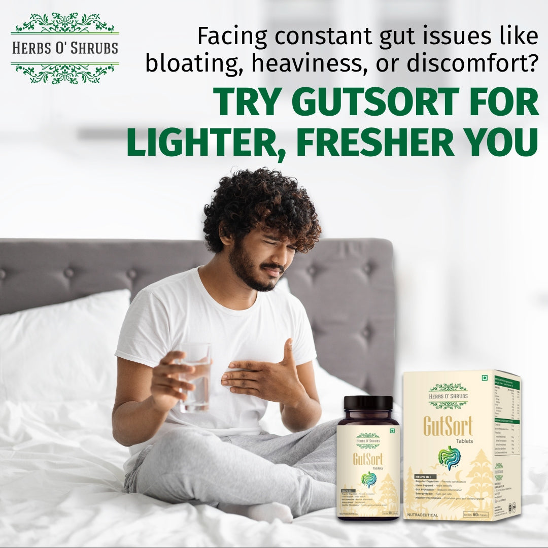 GutSort: Ayurvedic Digestion & Gut Health Supplement (60 Vegan Tablets)