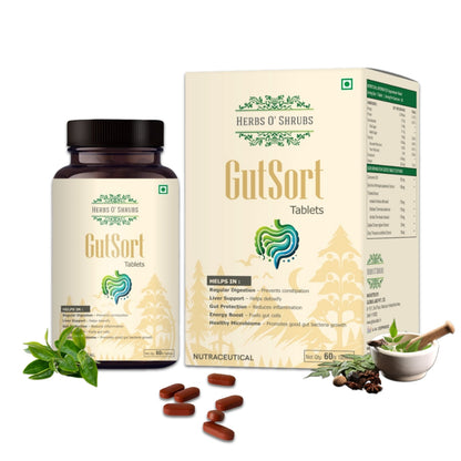 GutSort: Ayurvedic Digestion & Gut Health Supplement (60 Vegan Tablets)
