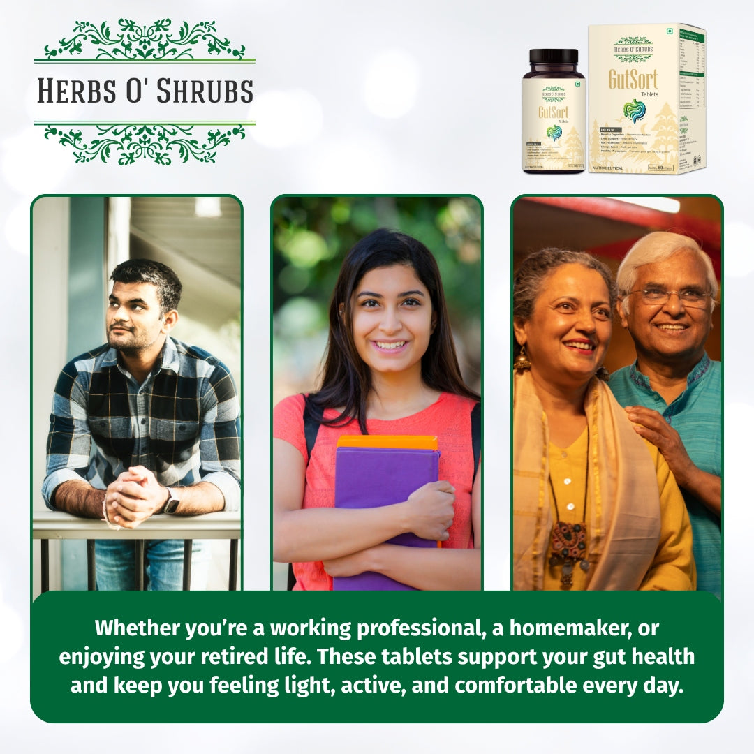 GutSort: Ayurvedic Digestion & Gut Health Supplement (60 Vegan Tablets)
