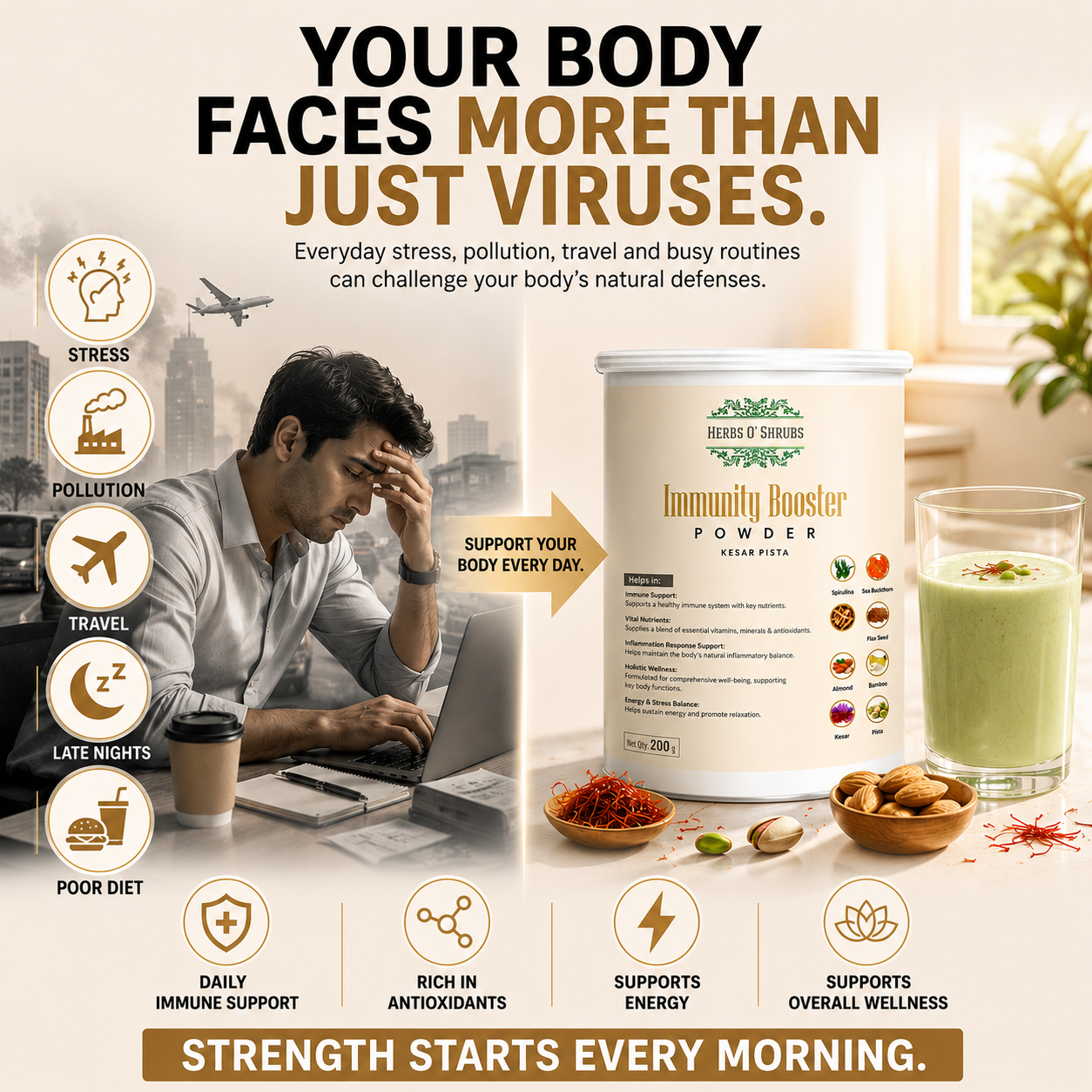 Immunity Booster Powder - Vegan & Natural Energy Support