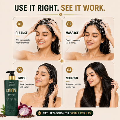 Onion Strength & Shine Shampoo — Advanced Hair Fall Control + Scalp Revitalizer