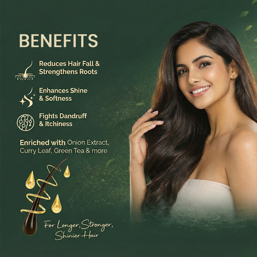 Onion Strength & Shine Shampoo — Advanced Hair Fall Control + Scalp Revitalizer